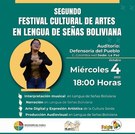 La Paz ya palpita el 2do Festival Cultural de Artes en Lengua de Señas