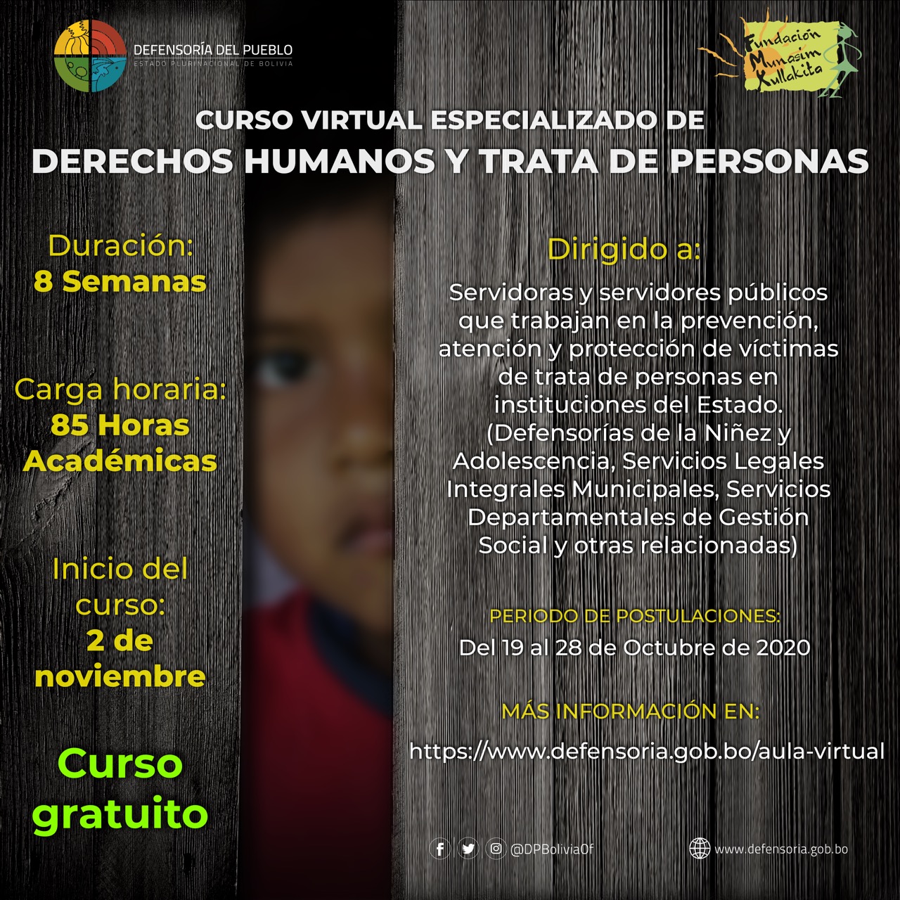 CURSO VIRTUAL ESPECIALIZADO DE DERECHOS HUMANOS Y TRATA DE PERSONAS