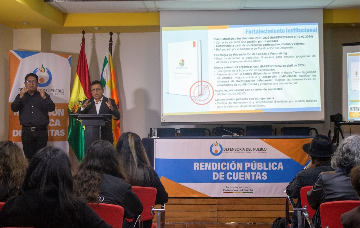 MÁS DE 20 INSTITUCIONES DAN SU CONFORMIDAD A LA RENDICIÓN PÚBLICA DE CUENTAS FINAL 2024 DE LA DEFENSORÍA DEL PUEBLO