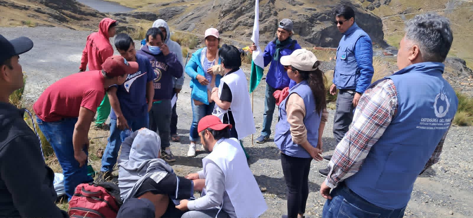 DEFENSOR DEL PUEBLO COORDINA ASISTENCIA MÉDICA PARA MARCHA INDÍGENA EN URUJARA Y VIABILIZA EVACUACIÓN DE MADRE Y LACTANTE