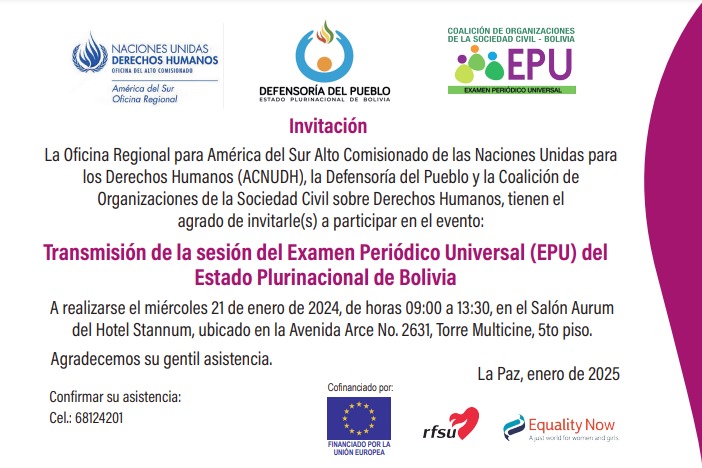 DEFENSOR DEL PUEBLO INVITA A CONOCER EL INFORME SOBRE LA SITUACIÓN DE LOS DERECHOS HUMANOS EN BOLIVIA