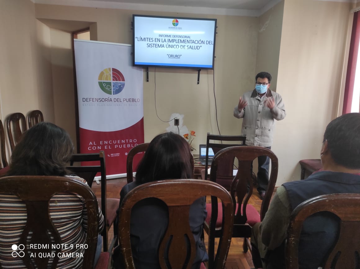 EN ORURO, DEFENSORÍA DEL PUEBLO REALIZA SEGUIMIENTO A RECOMENDACIONES DEL INFORME DEFENSORIAL SOBRE LIMITES EN LA IMPLEMENTACIÓN DEL SUS