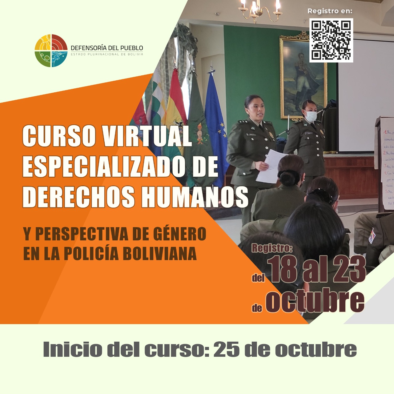 CURSO VIRTUAL ESPECIALIZADO DE DERECHOS HUMANOS Y PERSPECTIVA DE GÉNERO EN LA POLICÍA BOLIVIANA