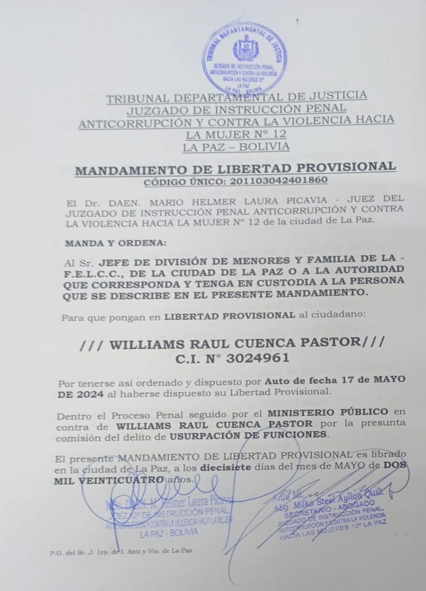 Acciones Defensoriales logran puesta en libertad de ciudadano acusado de presunta usurpación de funciones