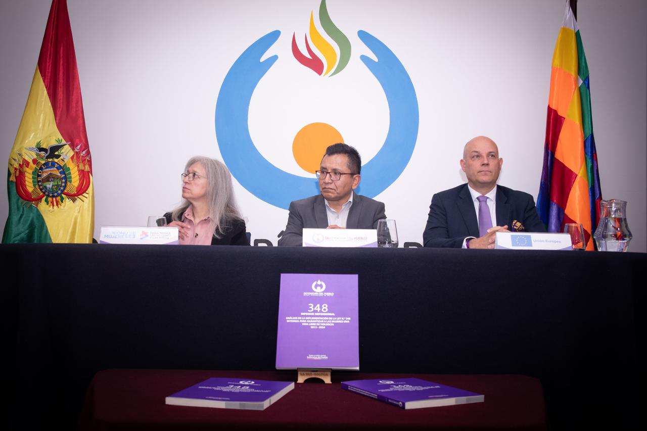 Defensoría del Pueblo presenta informe sobre la implementación de la Ley 348 con apoyo de ONU Mujeres y la Unión Europea