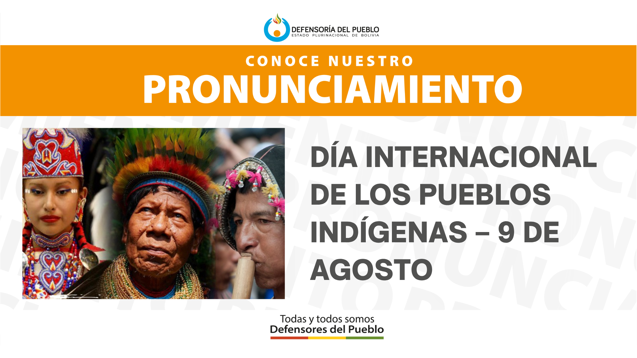 PRONUNCIAMIENTO   DÍA INTERNACIONAL DE LOS PUEBLOS INDÍGENAS   9 DE AGOSTO