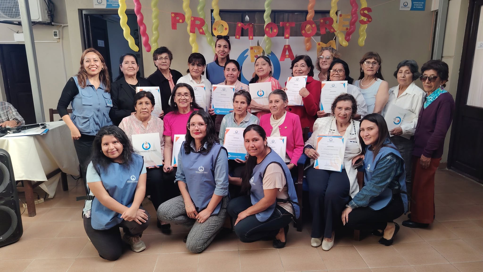 Defensoría del Pueblo certifica a nuevas Promotoras y Promotores de derechos de personas adultas mayores en Tarija