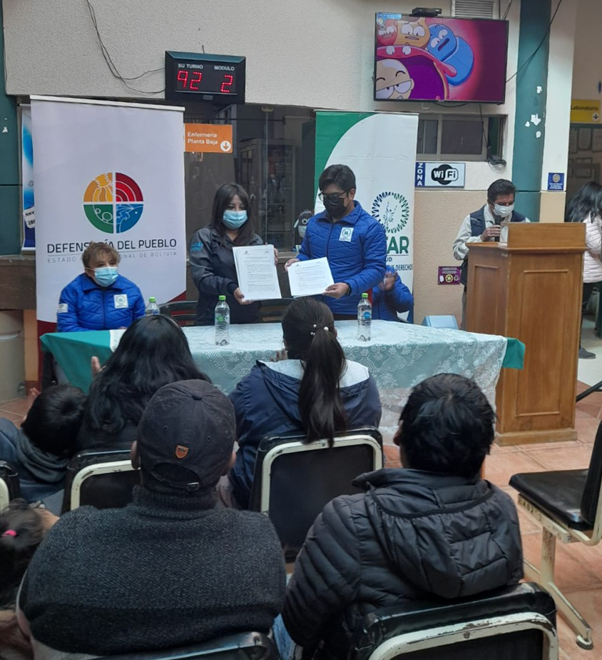 Defensoría del Pueblo y la Clínica Bienestar de El Alto con un convenio ratifican vigencia de la oficina del Defensor del Paciente
