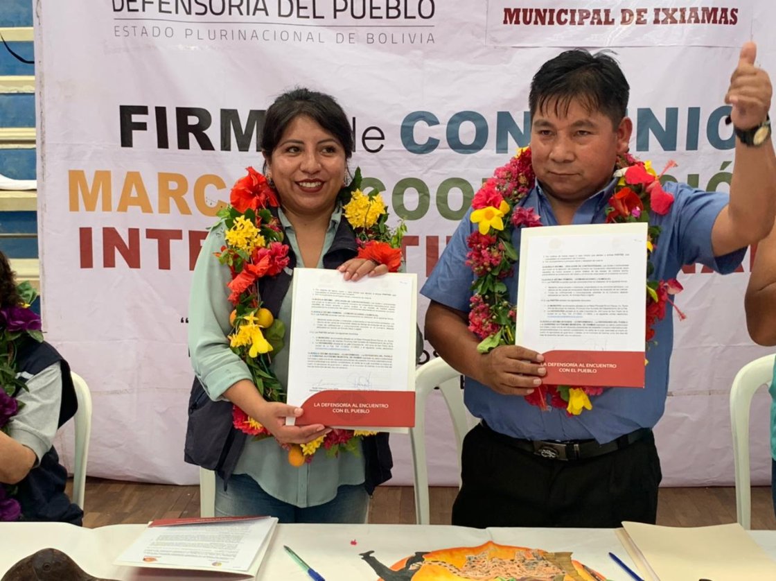 Defensoría del Pueblo y Alcaldía de Ixiamas firman convenio interinstitucional para incorporar el enfoque de los derechos humanos en la gestión municipal
