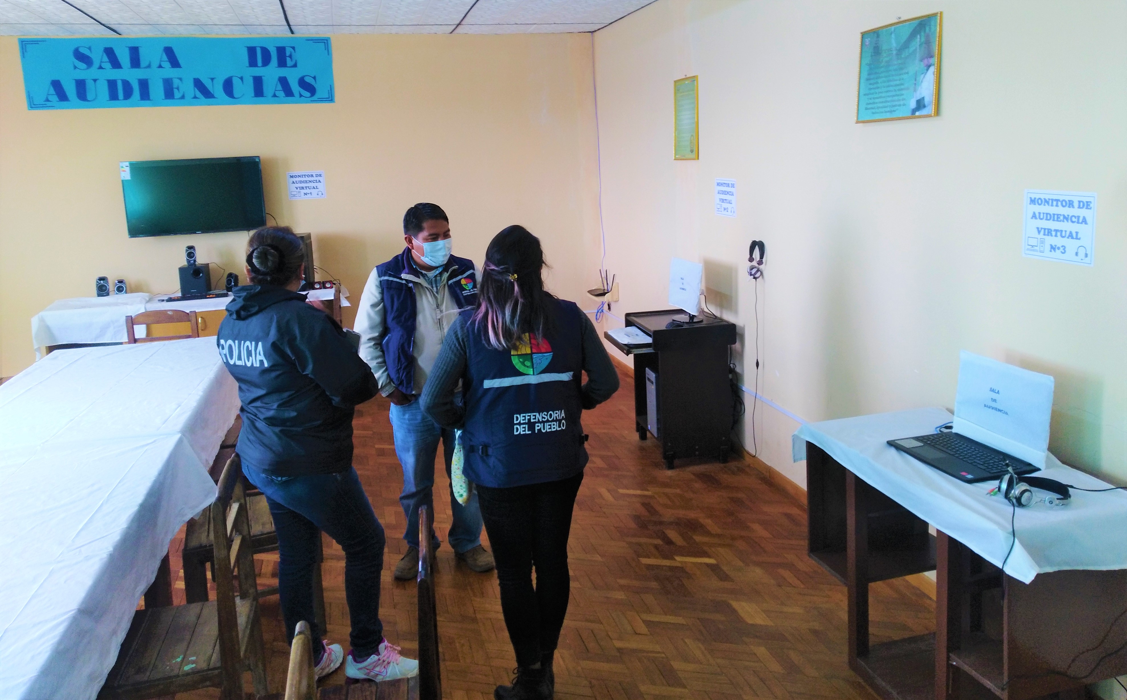 Defensoría del Pueblo realiza verificación a implementación de Sala de Audiencias Virtuales en el Centro de Rehabilitación Qalauma