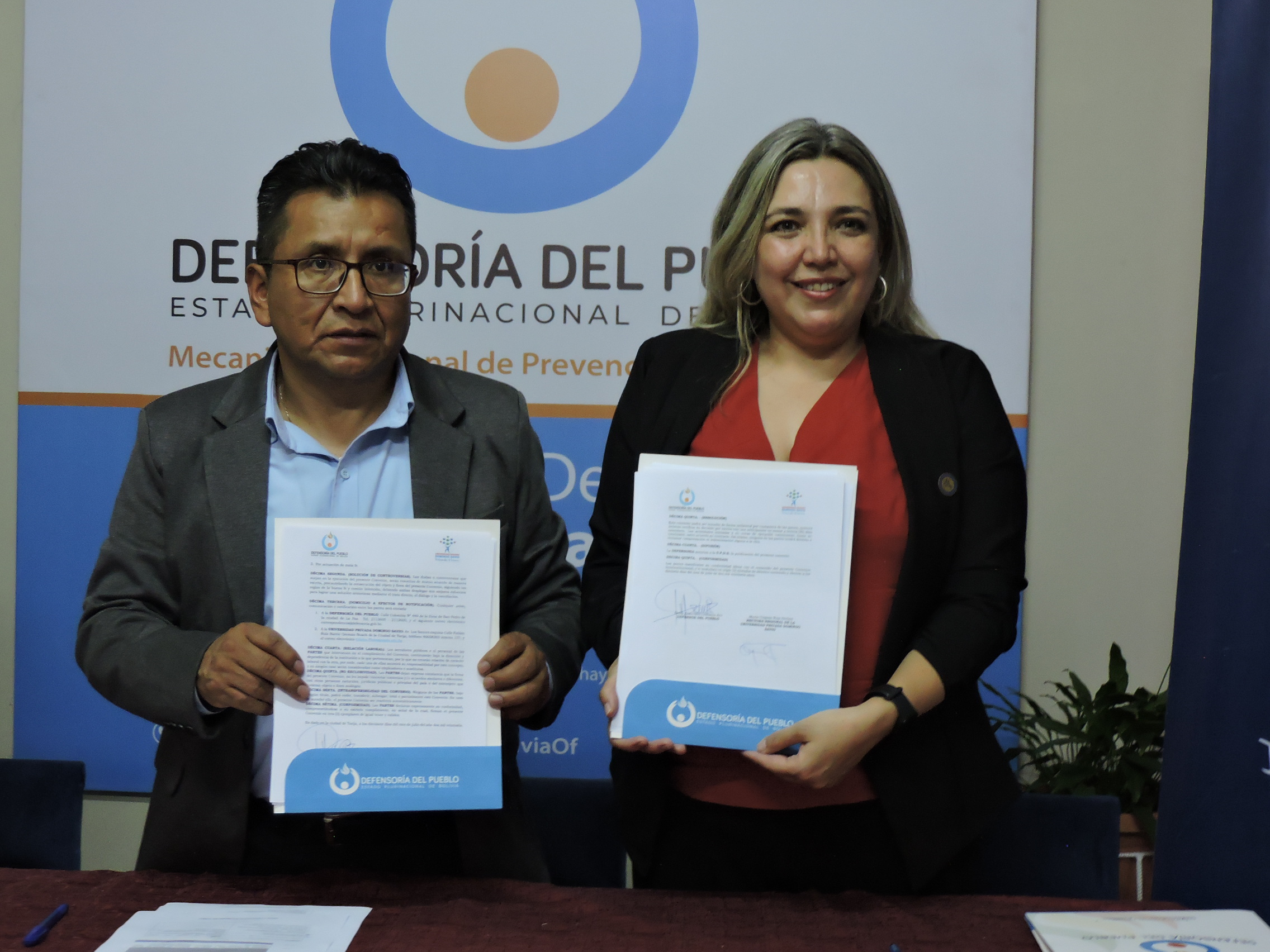 DEFENSORÍA DEL PUEBLO Y UNIVERSIDAD PRIVADA DOMINGO SAVIO FORTALECERÁN LA FORMACIÓN EN DERECHOS HUMANOS EN TARIJA