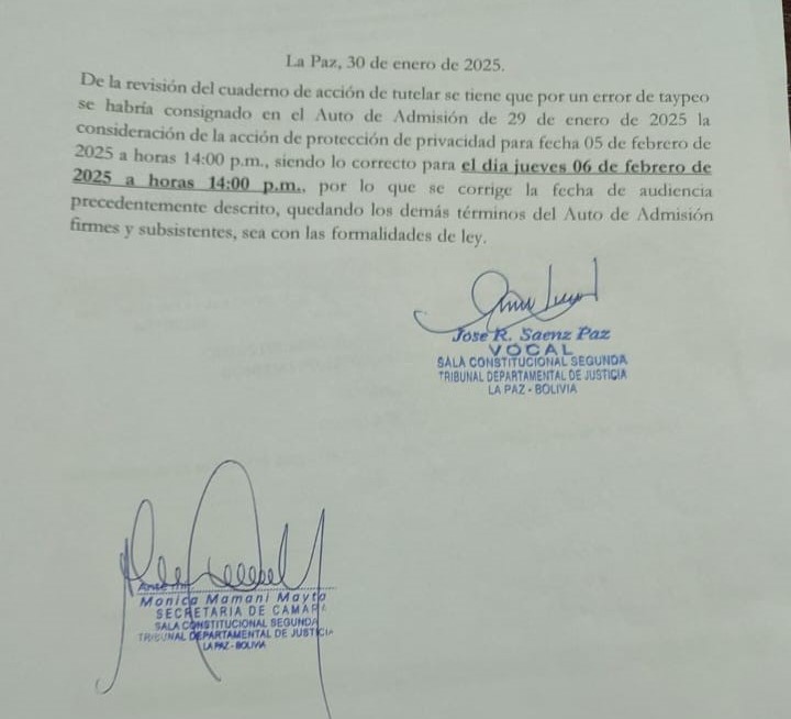 DEFENSOR DEL PUEBLO PLANTEA ACCIÓN DE PROTECCIÓN DE PRIVACIDAD PARA GARANTIZAR LA PRESUNCIÓN DE INOCENCIA