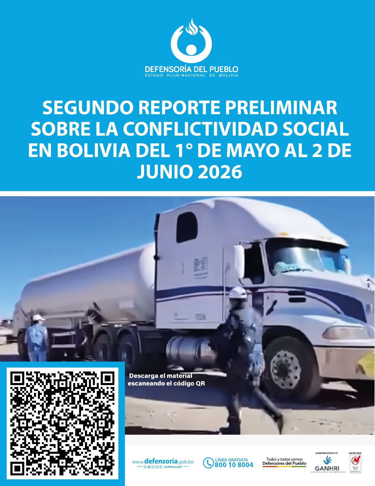 Defensor del Pueblo presenta segundo reporte sobre conflictividad social y alerta sobre afectaciones a derechos humanos y convivencia social en Bolivia