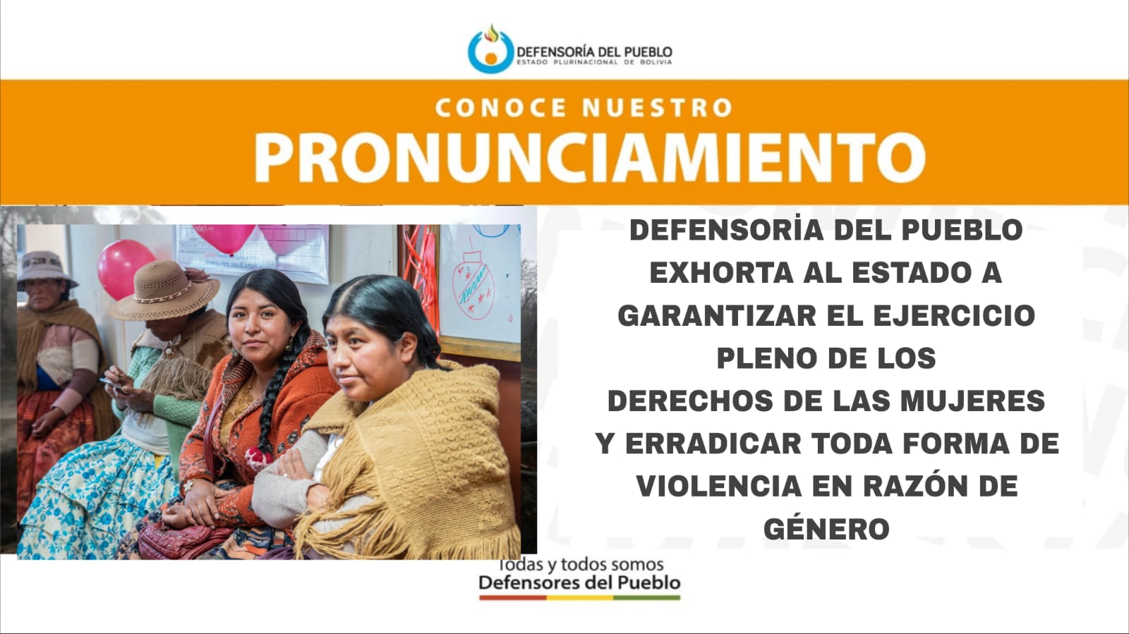 PRONUNCIAMIENTO DEFENSORÍA DEL PUEBLO EXHORTA A GARANTIZAR UN PROCESO ELECTORAL RESPETUOSO Y LIBRE DE DISCURSOS DE ODIO Y DISCRIMINACIÓN