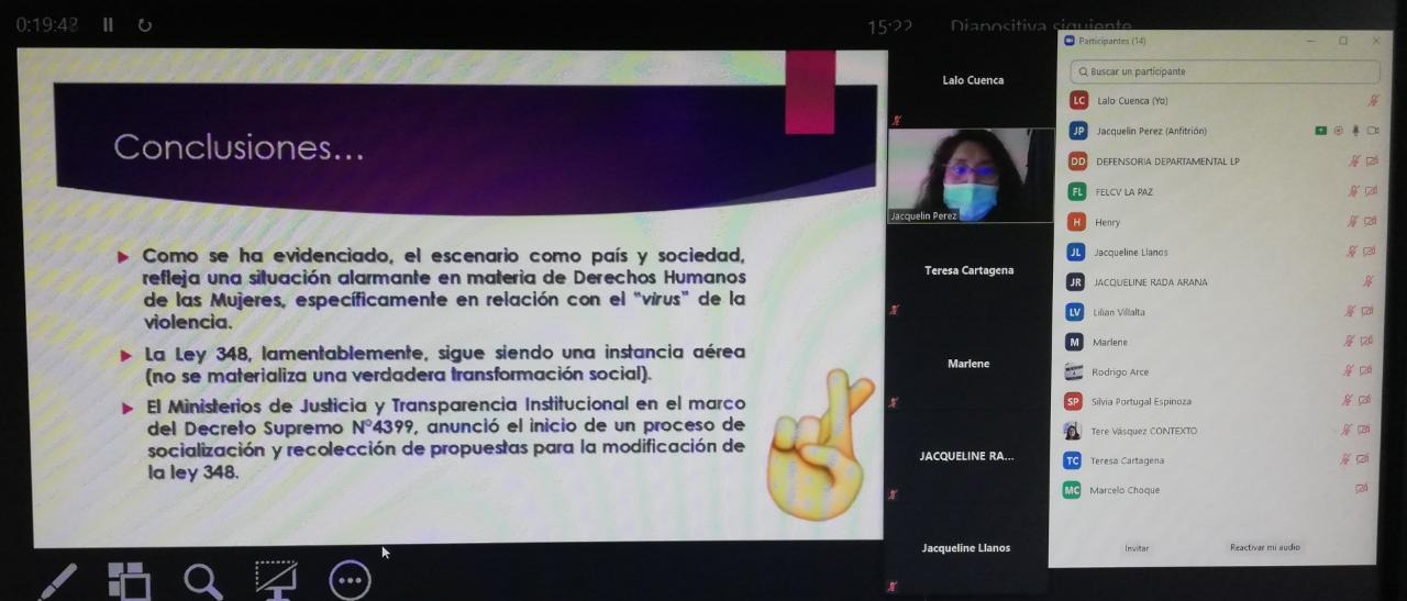 DELEGACIÓN DEFENSORIAL DEPARTAMENTAL DE LA PAZ INSTALÓ MESA TÉCNICA PARA SOCIALIZAR LA PROPUESTA DE MODIFICACIÓN A LA LEY N° 348