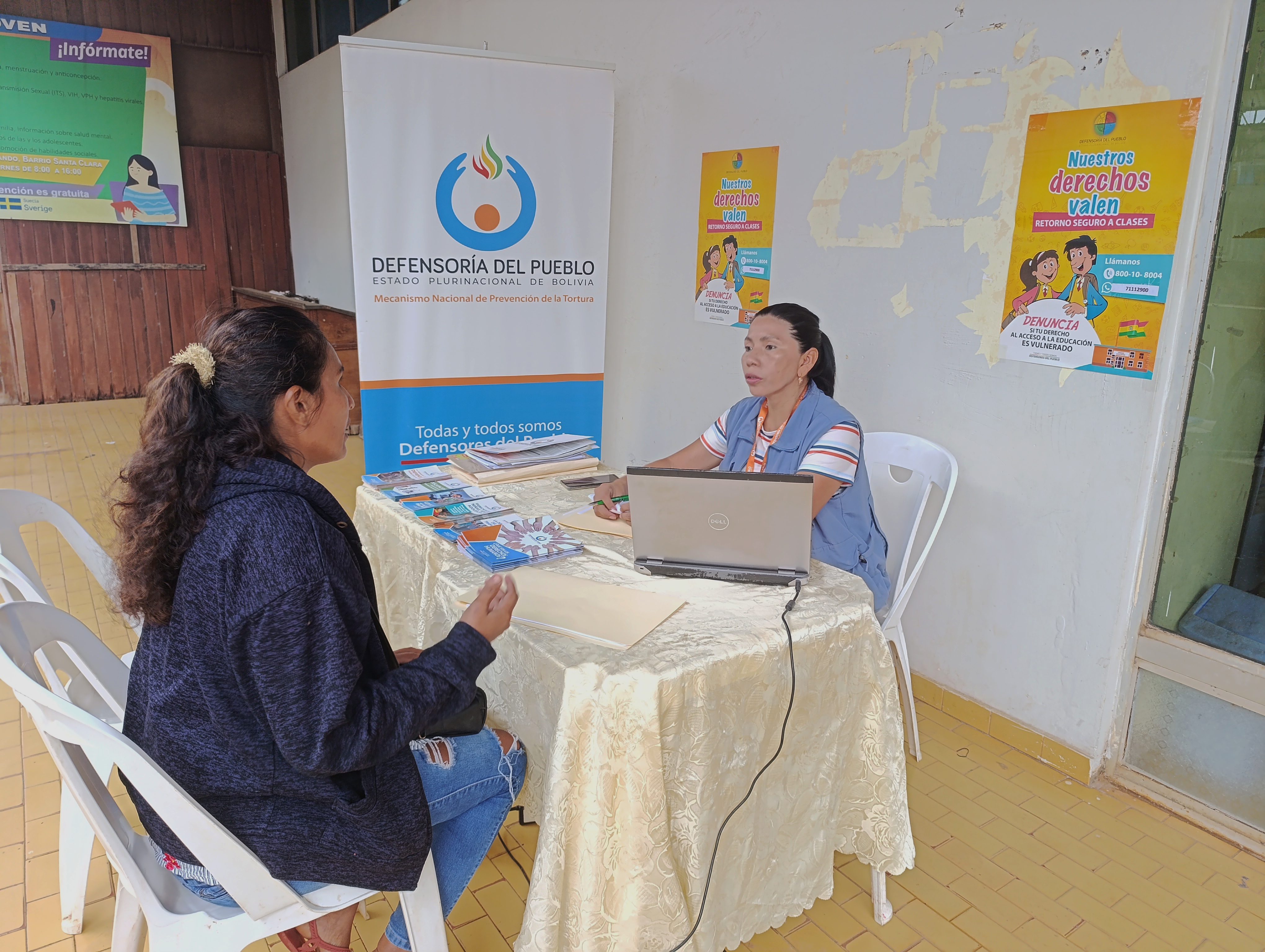 DEFENSORÍA DEL PUEBLO DESARROLLA SEGUNDA JORNADA DE ATENCIÓN Y VERIFICACIÓN DURANTE EL PROCESO DE INSCRIPCIONES ESCOLARES EN COBIJA