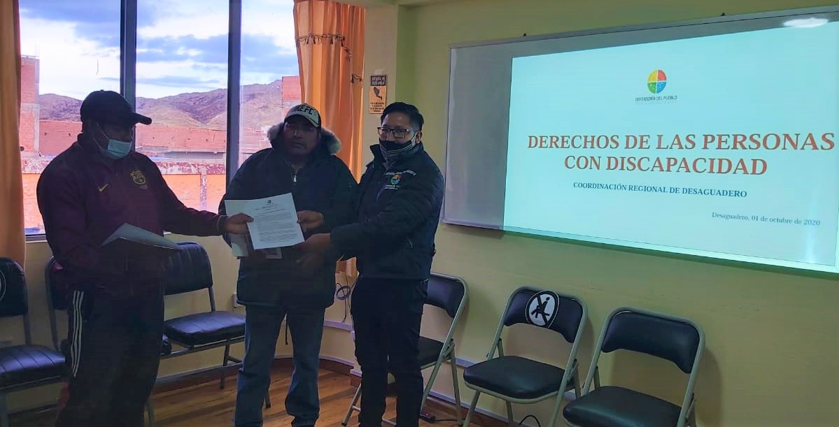 Defensoría del Pueblo socializa “Proyecto de Ley Municipal para Personas con Discapacidad” en el Municipio Desaguadero