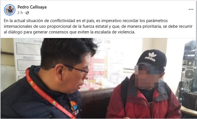 DEFENSOR DEL PUEBLO PIDE PRIORIZAR EL DIÁLOGO Y HACER USO RACIONAL DE LA FUERZA EN SITUACIÓN DE CONFLICTIVIDAD DEL PAÍS