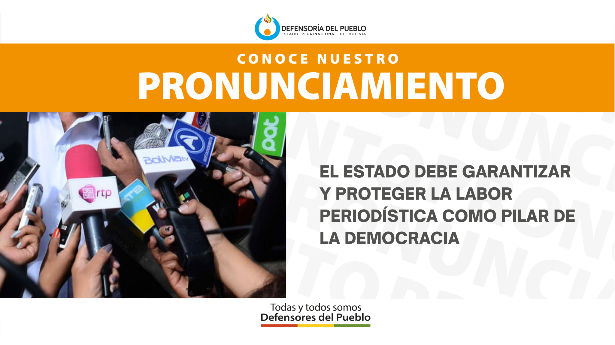 EL ESTADO DEBE GARANTIZAR Y PROTEGER LA LABOR PERIODÍSTICA COMO PILAR DE LA DEMOCRACIA