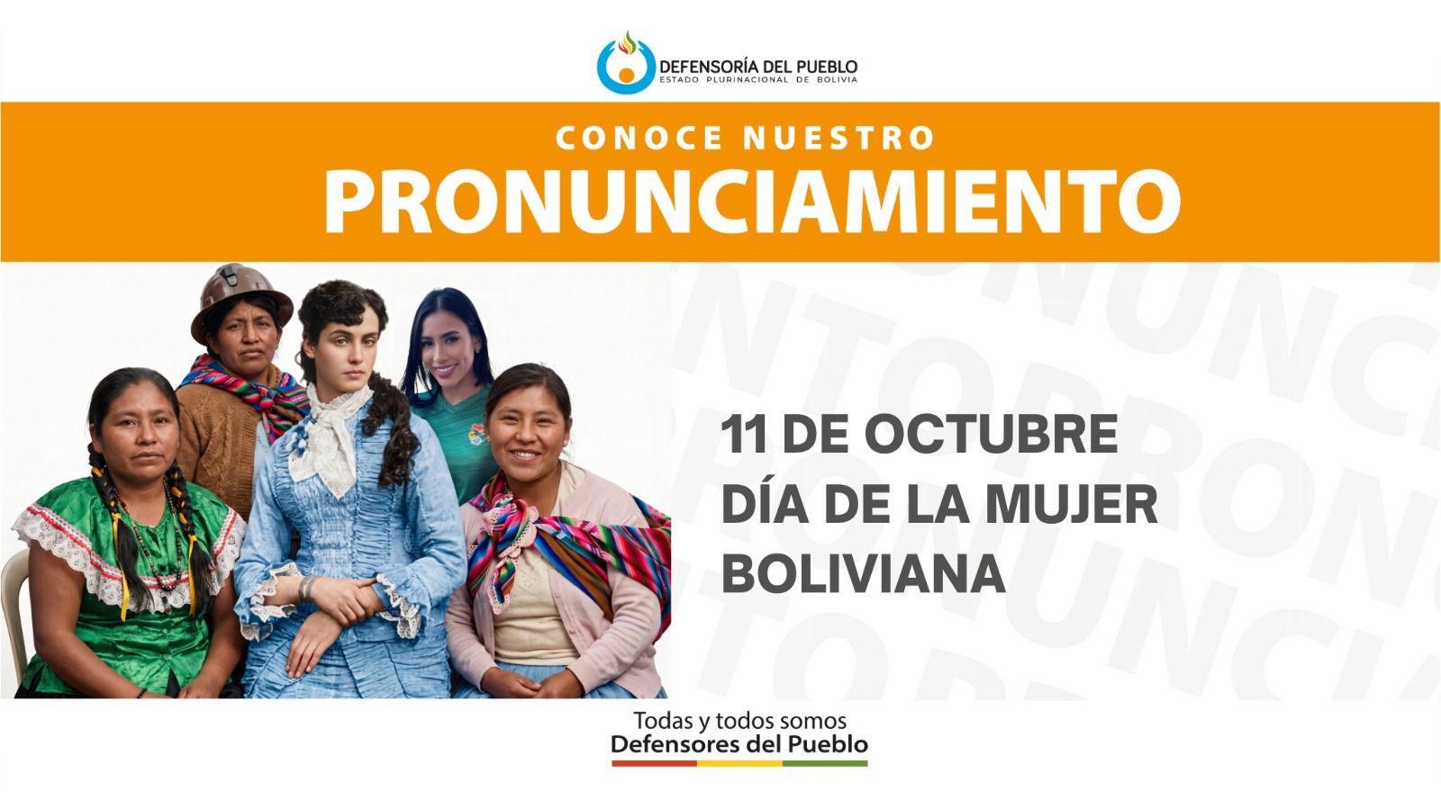 PRONUNCIAMIENTO 11 DE OCTUBRE – DÍA DE LA MUJER BOLIVIANA