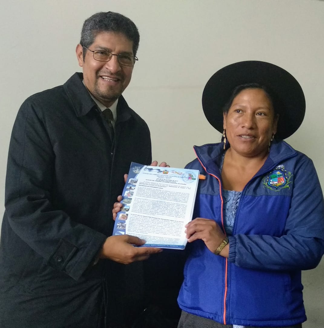 MUNICIPIOS DE ZUDÁÑEZ, SUCRE Y TOMINA PROMULGAN LEYES MUNICIPALES PARA PERSONAS CON DISCAPACIDAD PROMOVIDAS POR LA DEFENSORÍA