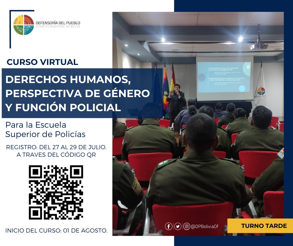 DERECHOS HUMANOS, PERSPECTIVA DE GÉNERO Y FUNCIÓN POLICIAL - ESCUELA SUPERIOR DE POLICIAS (TURNO TARDE)