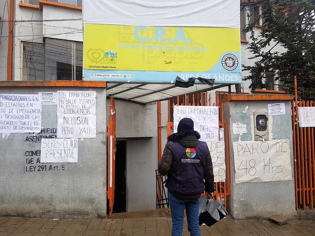 Defensoría del Pueblo evidencia que paro médico en El Alto es a través de mítines sin afectar el derecho a la salud