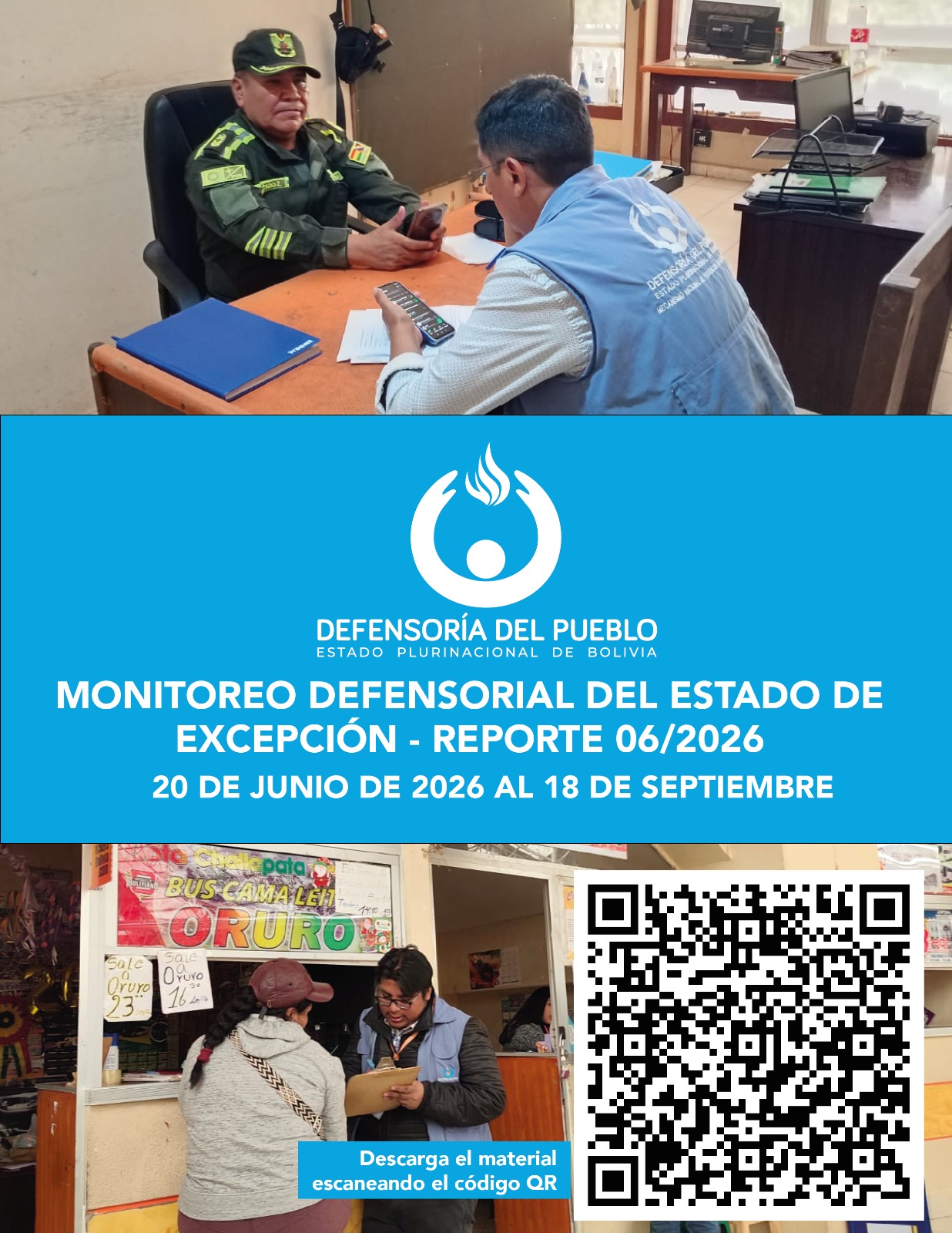 DEFENSORÍA DEL PUEBLO ADVIERTE QUE EL COMBUSTIBLE Y EL COSTO DE VIDA PERSISTEN COMO RIESGOS DE CONFLICTIVIDAD ANTE LA AMPLIACIÓN DEL ESTADO DE EXCEPCIÓN