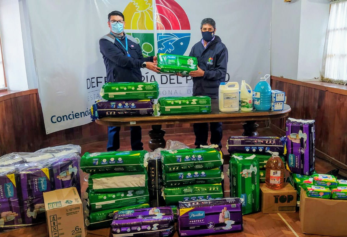 Defensoría del Pueblo lanza campaña solidaria de donación de pañales, insumos de bioseguridad y medicamentos para adultos mayores de centros de acogida de larga estadía "Por una Vejez Digna"