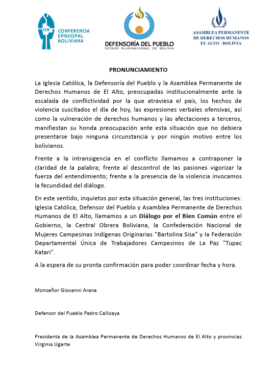 PRONUNCIAMIENTO CONJUNTO
