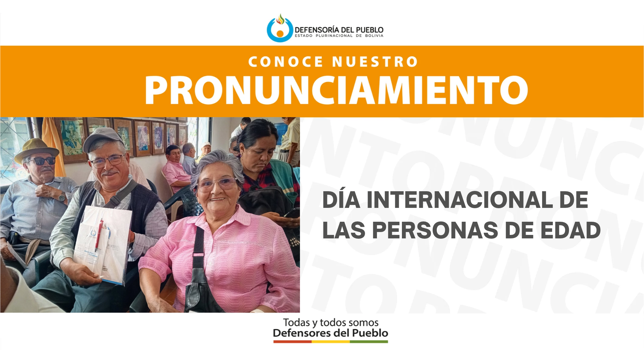DÍA INTERNACIONAL DE LAS PERSONAS DE EDAD (PRONUNCIAMIENTO)